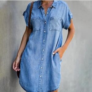 Chambray button down dress